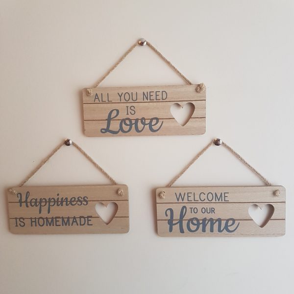 Set Of 3 Vintage Heart Cut Out Signs