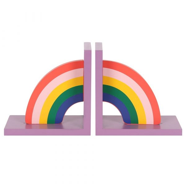 These colourful bookends features a pair of vibrant rainbows ready to keep books and other belongings tidy on the shelves of any child's bedroom or play area.